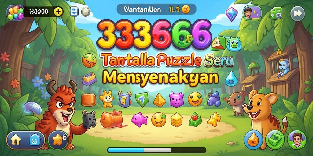 Tampilan gameplay yang menyenangkan dalam 333666 dengan berbagai tantangan puzzle.