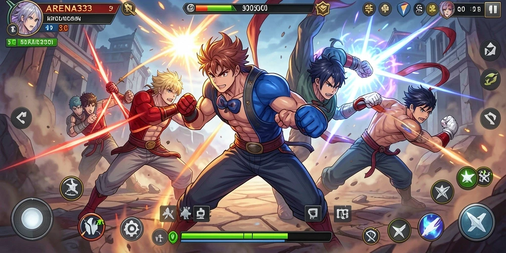 Gameplay seru di dunia pertarungan Anime yang penuh aksi.
