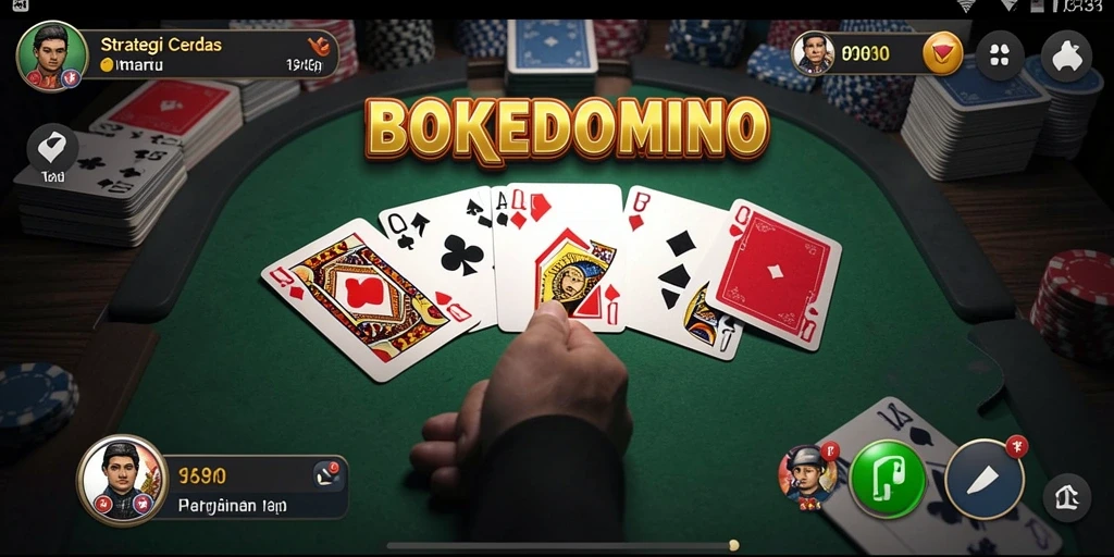 Tampilan gameplay menarik BOKEDOMINO yang penuh strategi.