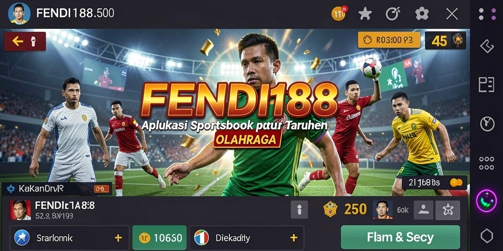 Tampilan antarmuka menarik dari aplikasi FENDI188 saat taruhan olahraga.
