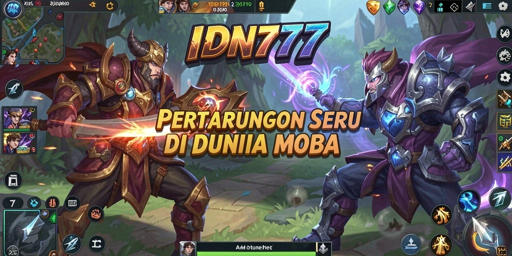 Tangkapan layar yang menunjukkan aksi seru dalam gameplay MOBA.