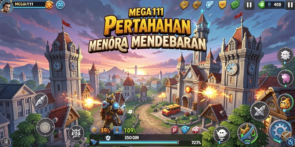 Gameplay seru dengan strategi menara bertahan di MEGA111.
