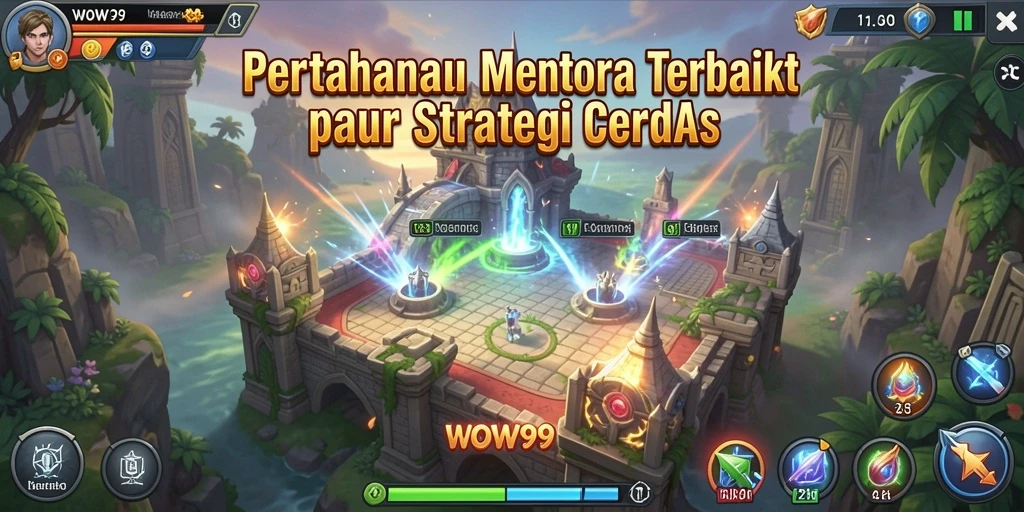 Tangkapan layar WOW99 menunjukkan aksi seru dalam permainan Tower Defense.