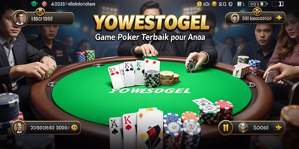 Tampilan antarmuka permainan Poker YOWESTOGEL yang menarik dan interaktif.